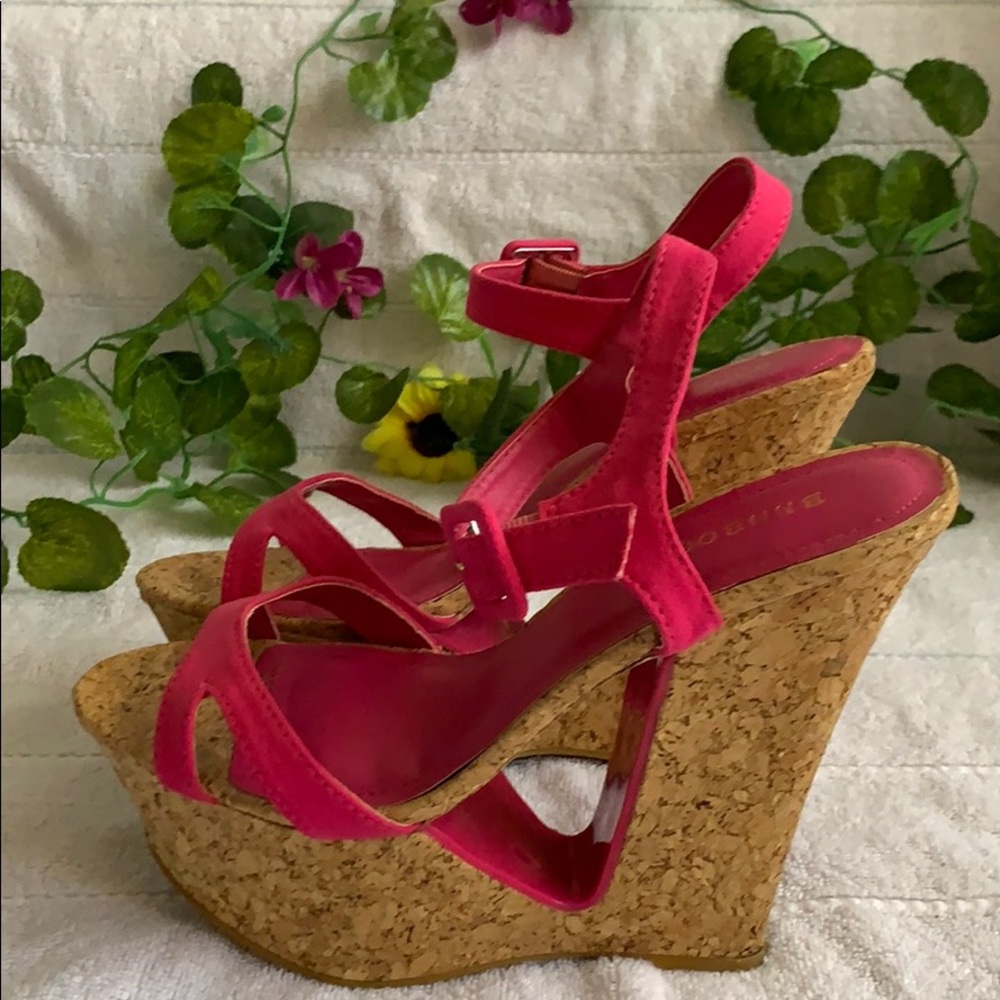 Women wedges bamboo
